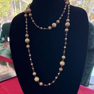 Elegant Tan Beaded Necklace